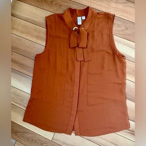 Mile End Sleeveless Blouse – Size L – Chic Tie Neck – Excellent Condition